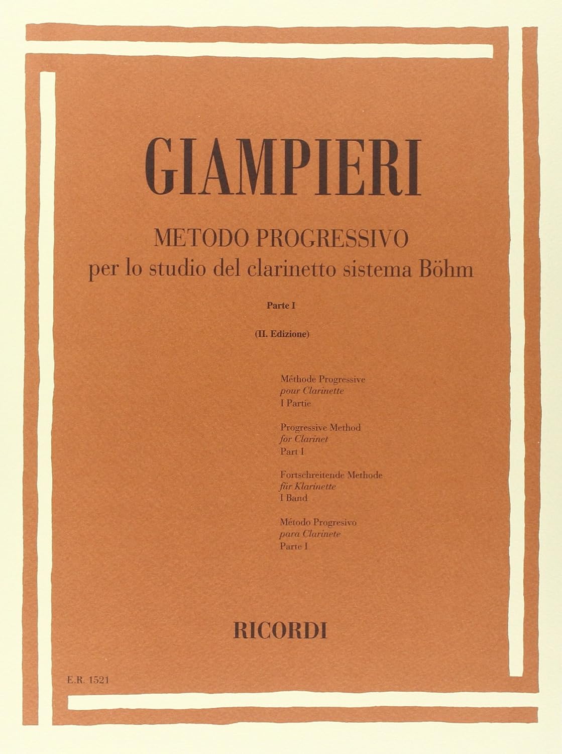 Ricordi Giampieri Metodo Progressivo per Clarinetto sistema Böhm pt I