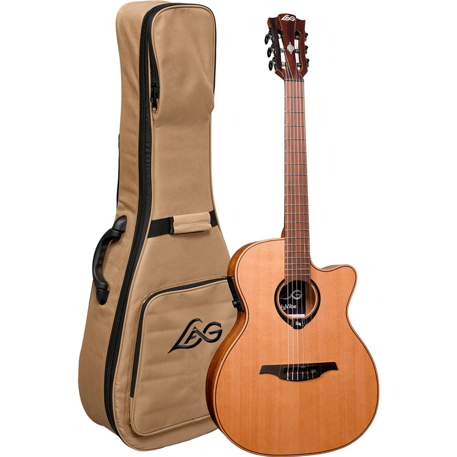 LAG HyVibe V2 HV10-N-ACE Chitarra Acustica Smart Auditorium Cutaway Nylon