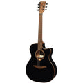 LAG T118ACE-BLK Auditorium Cutaway EQ Black Acoustic Guitar