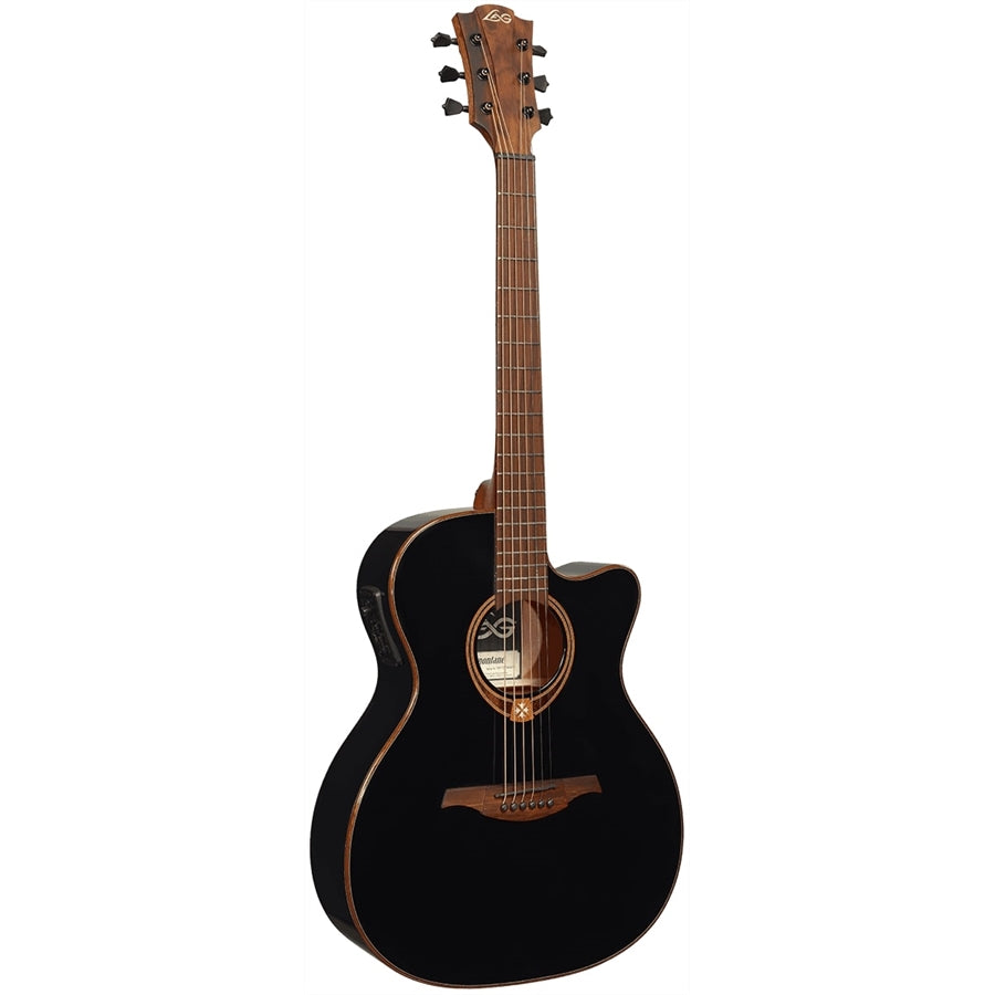 LAG T118ACE-BLK Auditorium Cutaway EQ Black Acoustic Guitar