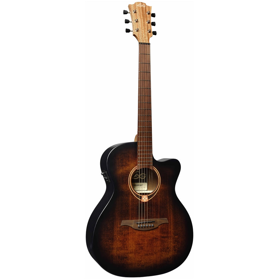 LAG T70ACE-B&B Auditorium Cutaway Acoustic Guitar EQ Black & Brown