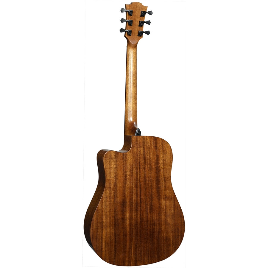 LAG Tramontane Special Edition T-RED-DCE Red Burst Dreadnought Cutaway EQ
