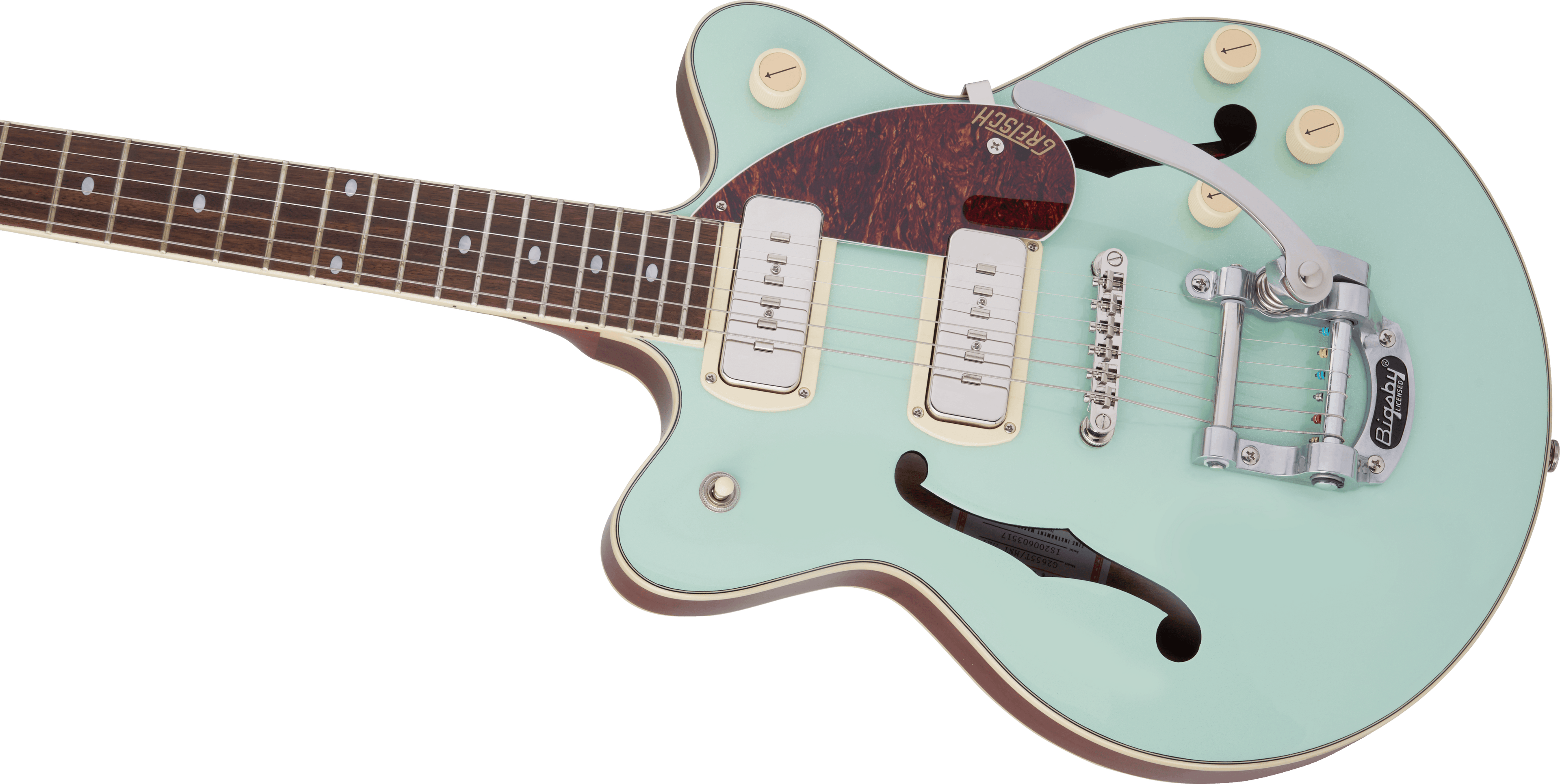 Gretsch G2655T P90 Streamliner Center Block Jr. P90 con Bigsby Two Tone Mint