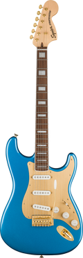 Squier 40Th Anniversary Stratocaster Gold Anodized Pickguard Lake Placid Blue