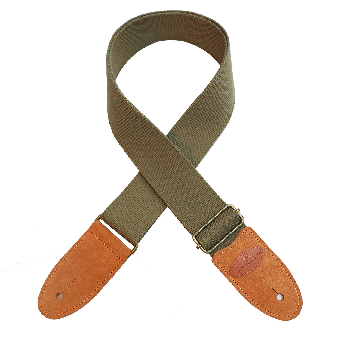 Soundsation Tracolla Grigio Verde con Terminali in Pelle Scamosciata