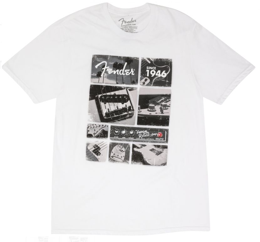 Fender T-Shirt Vintage Parts White Large