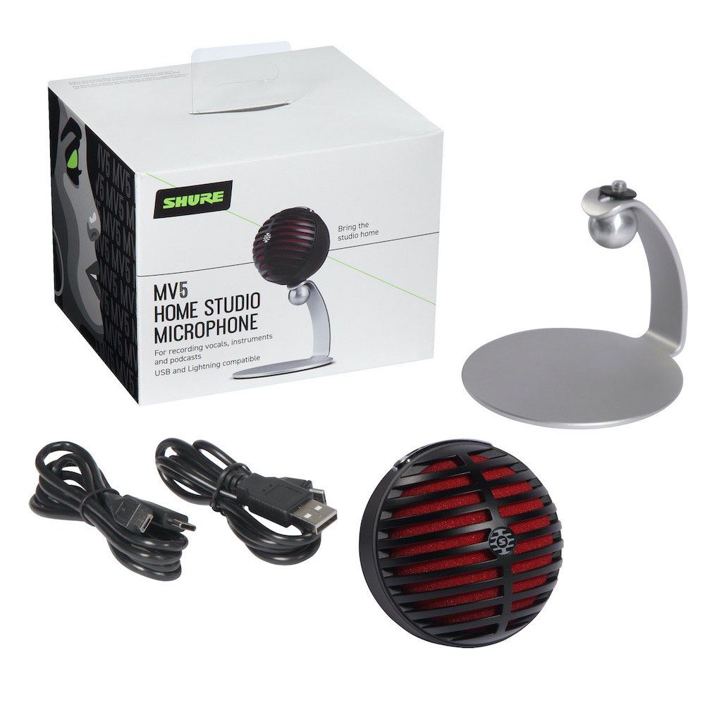 Shure Mv5 B Dig Black Microfono Condensatore per Home Studio