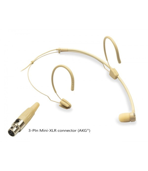 Soundsation Microfono Cardioide ad Archetto Beige Mini-XLR 3-Pin tipo Akg