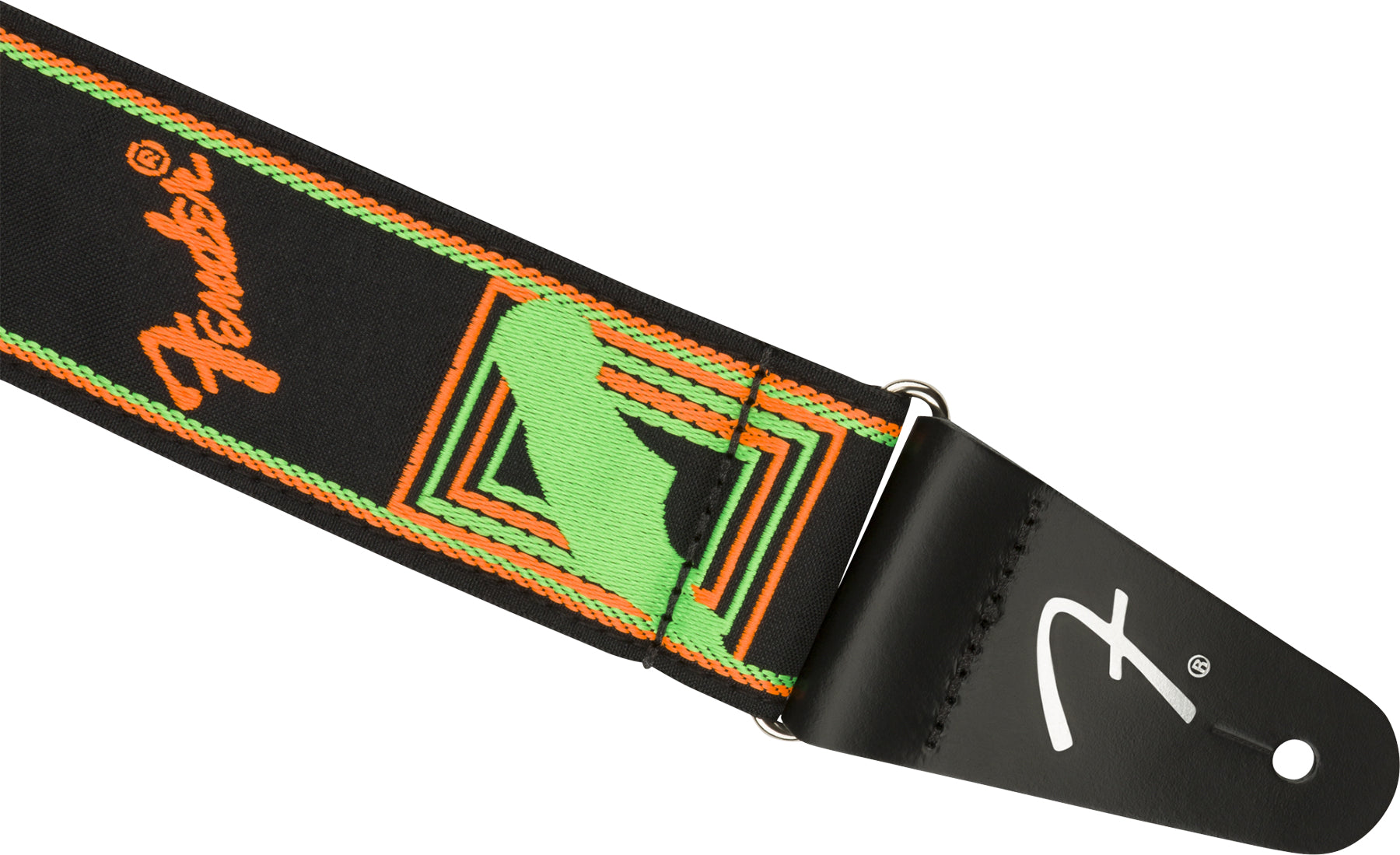 Fender Tracolla  Neon Monogrammed Green Orange Strap