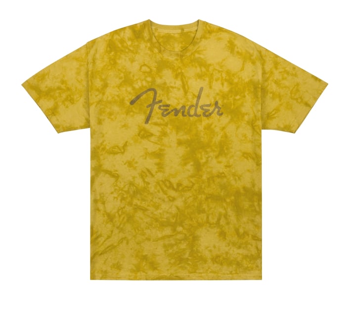 Fender TieDye Logo TShirt Mustard Large