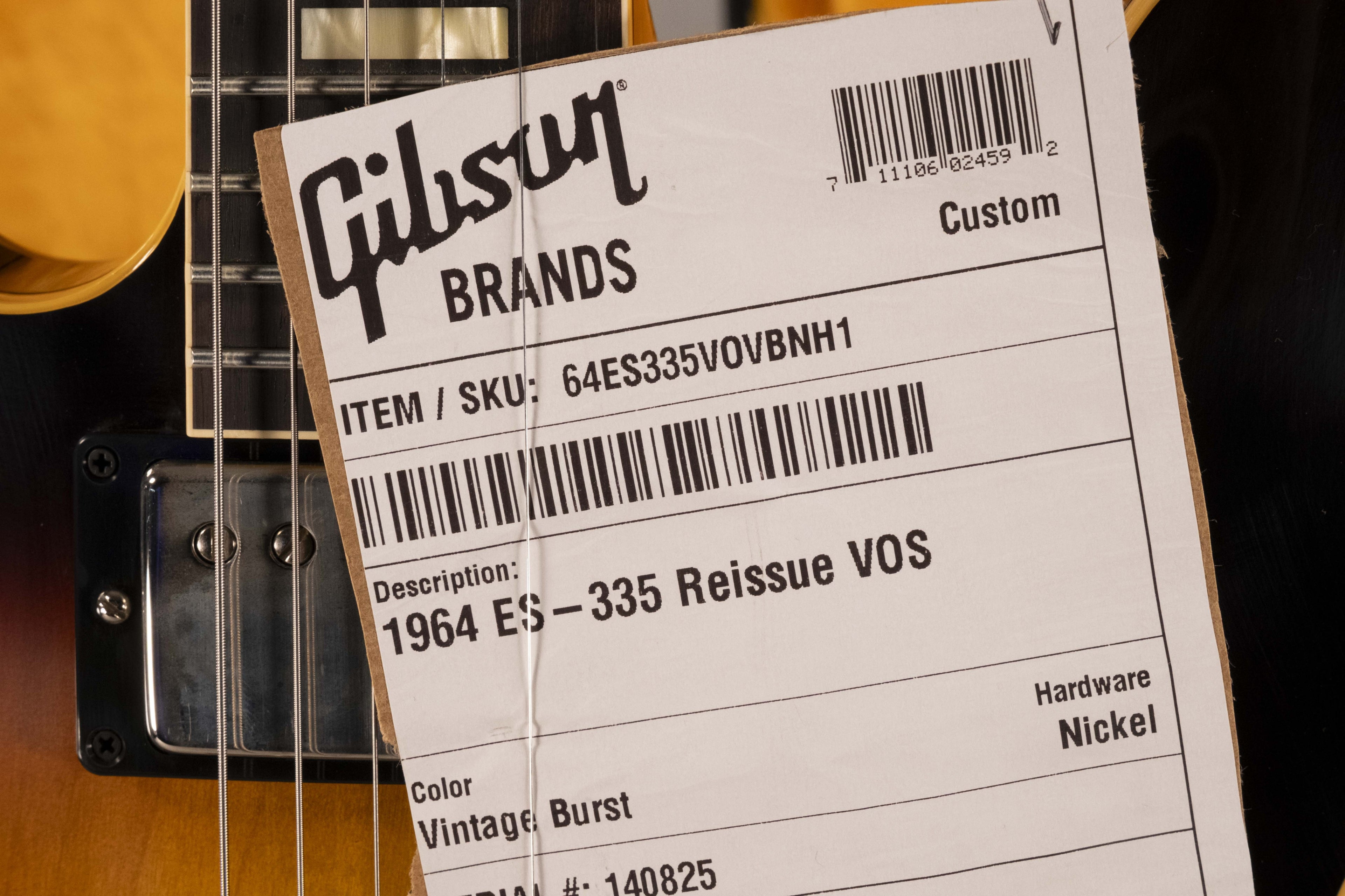 Gibson 1964 Es-335 Reissue Vintage Burst Custom Shop