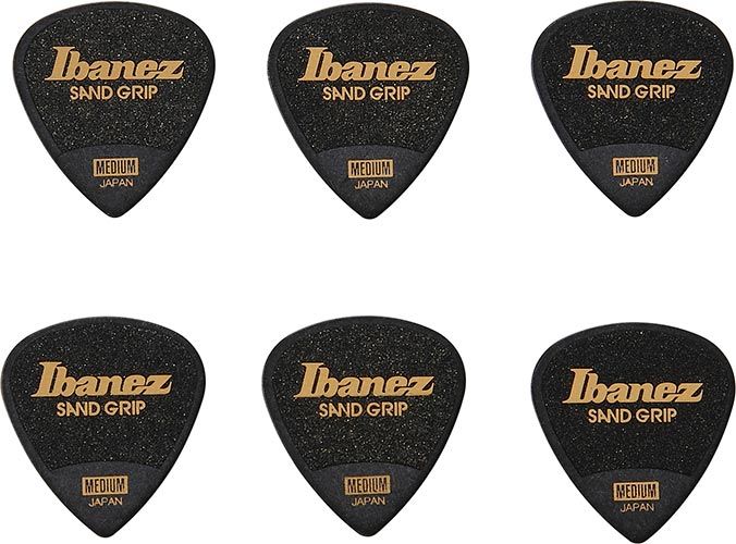 Ibanez Set 6 Black Sand Grip Picks 0.8mm Thick