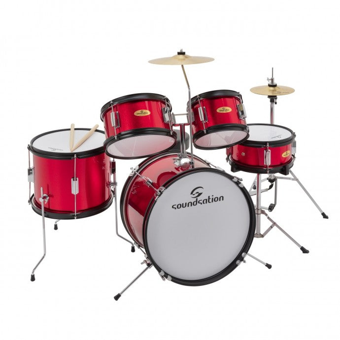 Soundsation Jdk100Mr Junior Drum Kit 5 Pc Metallic Red