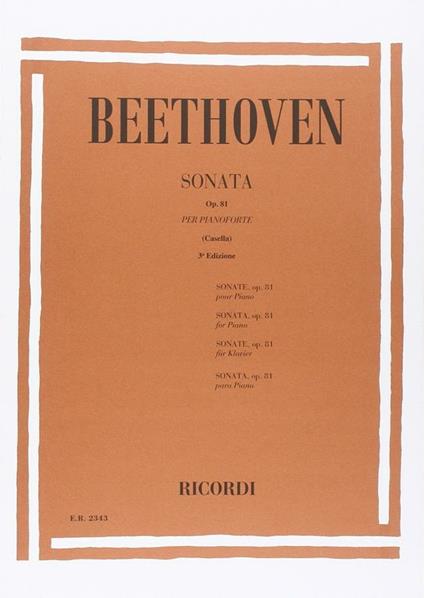 Ricordi L. Van Beethoven Sonata Op. 26 per Pianoforte