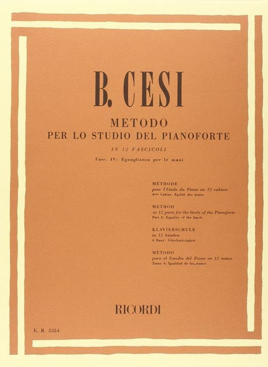 Ricordi Cesi Metodo per lo Studio del Pianoforte Fasc. 4