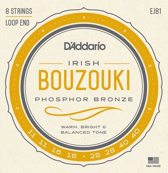 D'Addario Ej81 Muta Per Bouzouki Irlandese 8 Corde Phosphor Bronze