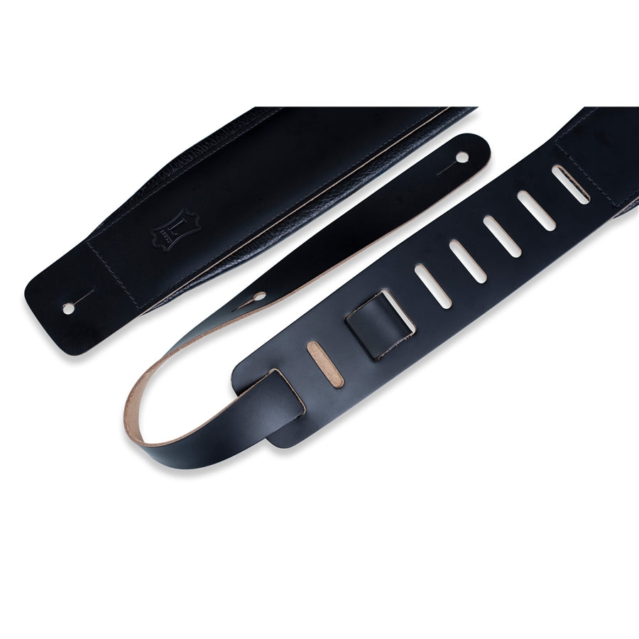 Levy's DM1PD-BLK Tracolla in pelle pieno fiore Black 3"