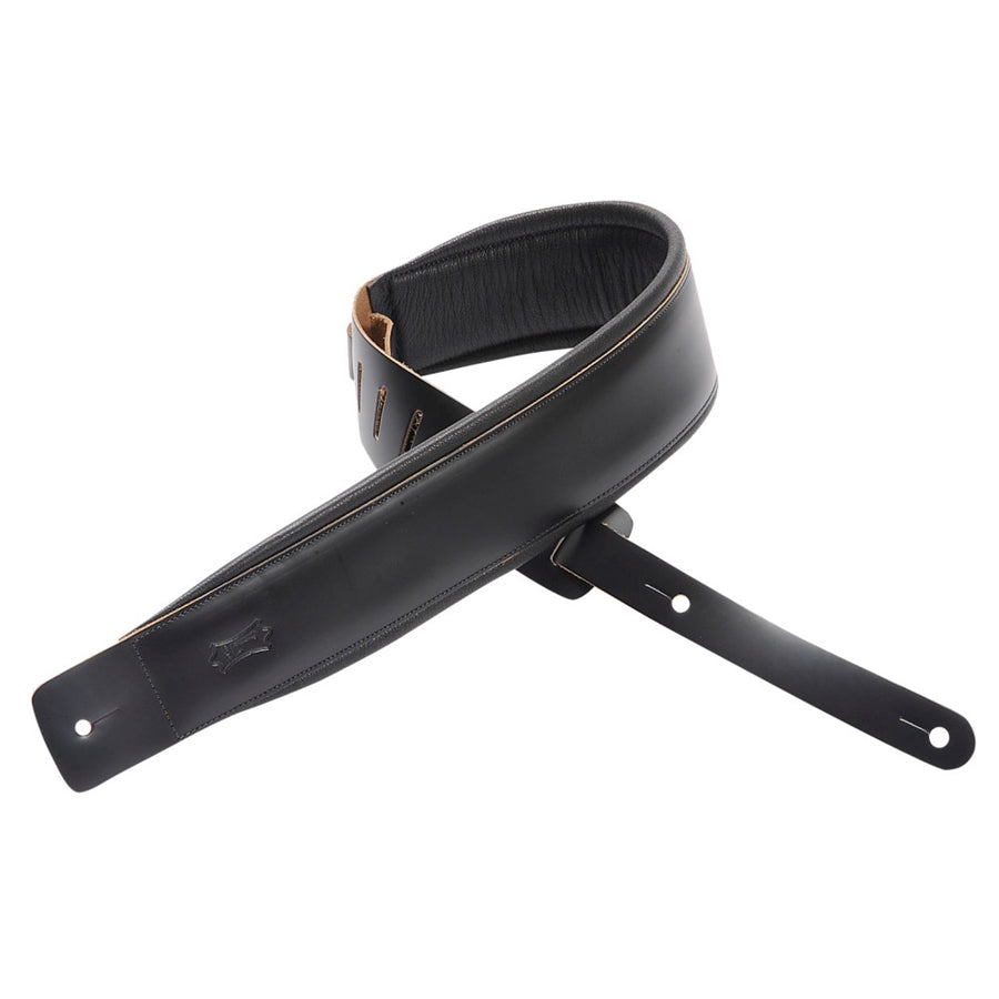 Levy's DM1PD-BLK Tracolla in pelle pieno fiore Black 3"
