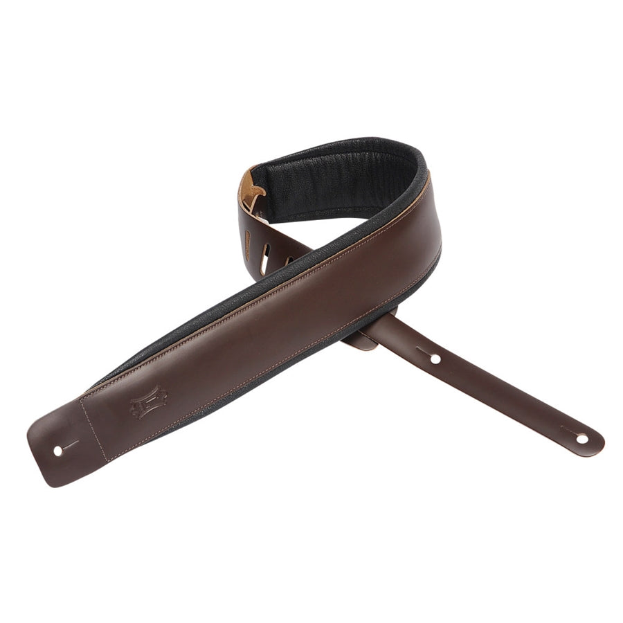 Levy's DM1PD-DBR Tracolla in pelle pieno fiore Dark Brown 3"