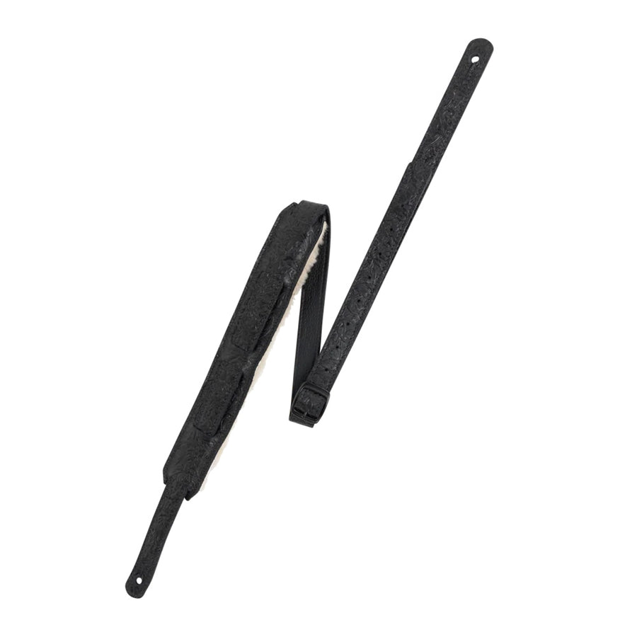 Levy's M11BGVDX-BLK Tracolla in pelle goffrata e retro in pecora Black 2"