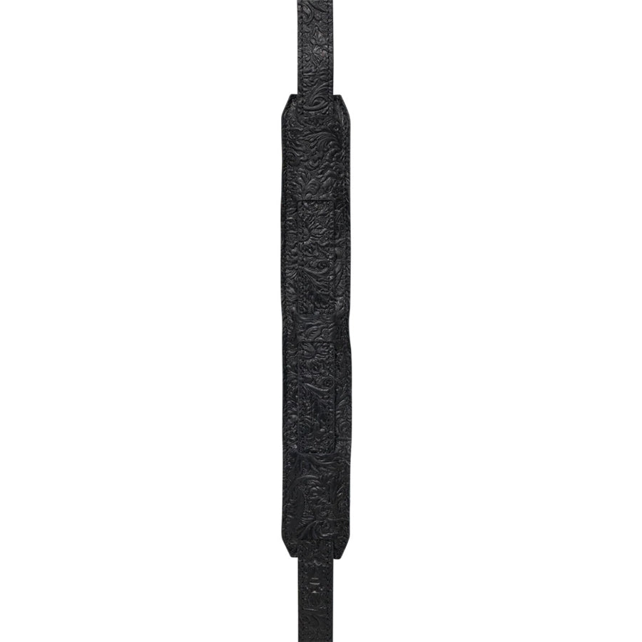 Levy's M11BGVDX-BLK Tracolla in pelle goffrata e retro in pecora Black 2"