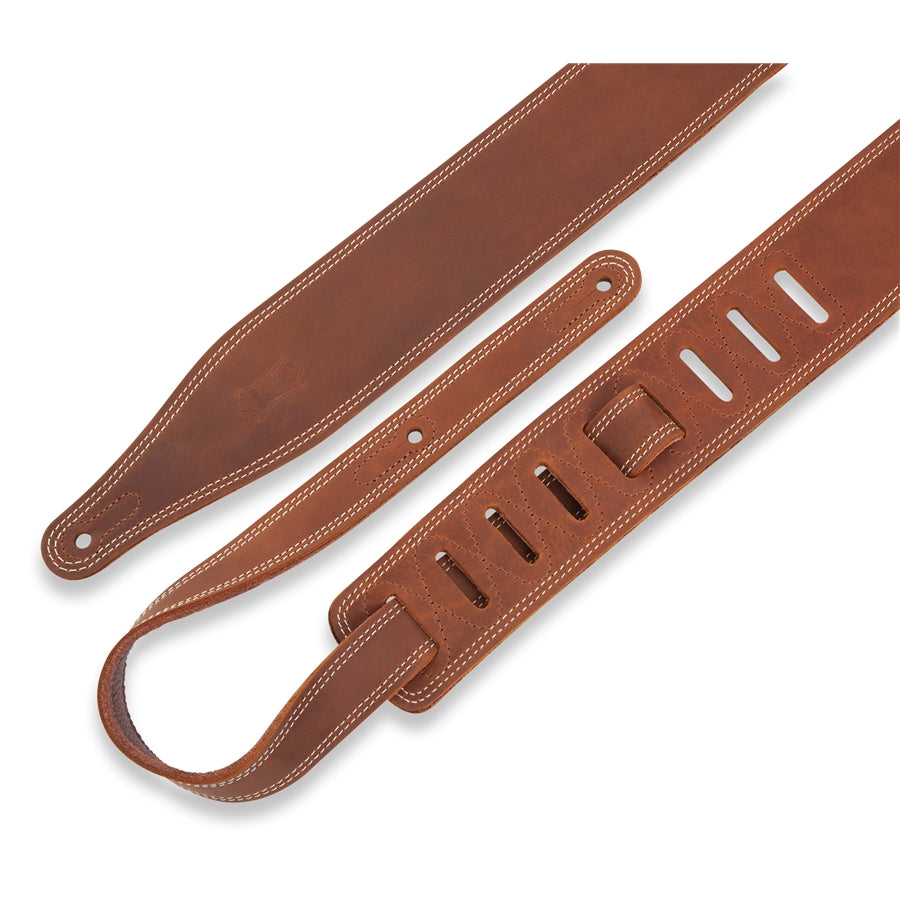 Levy's M17BDS-BRN Tracolla in pelle con doppia cucitura Brown 2 1/2"