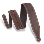 Levy's M17BDS-DBR Tracolla in pelle con doppia cucitura Dark Brown 2 1/2"