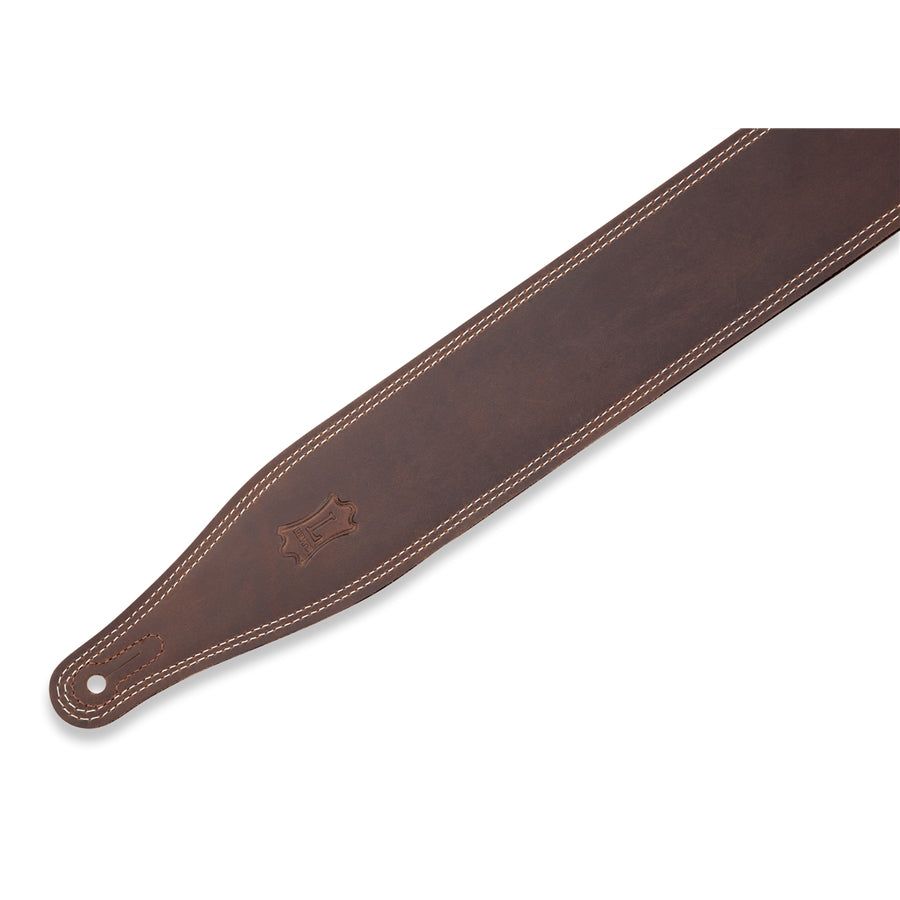 Levy's M17BDS-DBR Tracolla in pelle con doppia cucitura Dark Brown 2 1/2"