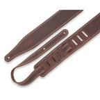Levy's M17BDS-DBR Tracolla in pelle con doppia cucitura Dark Brown 2 1/2"