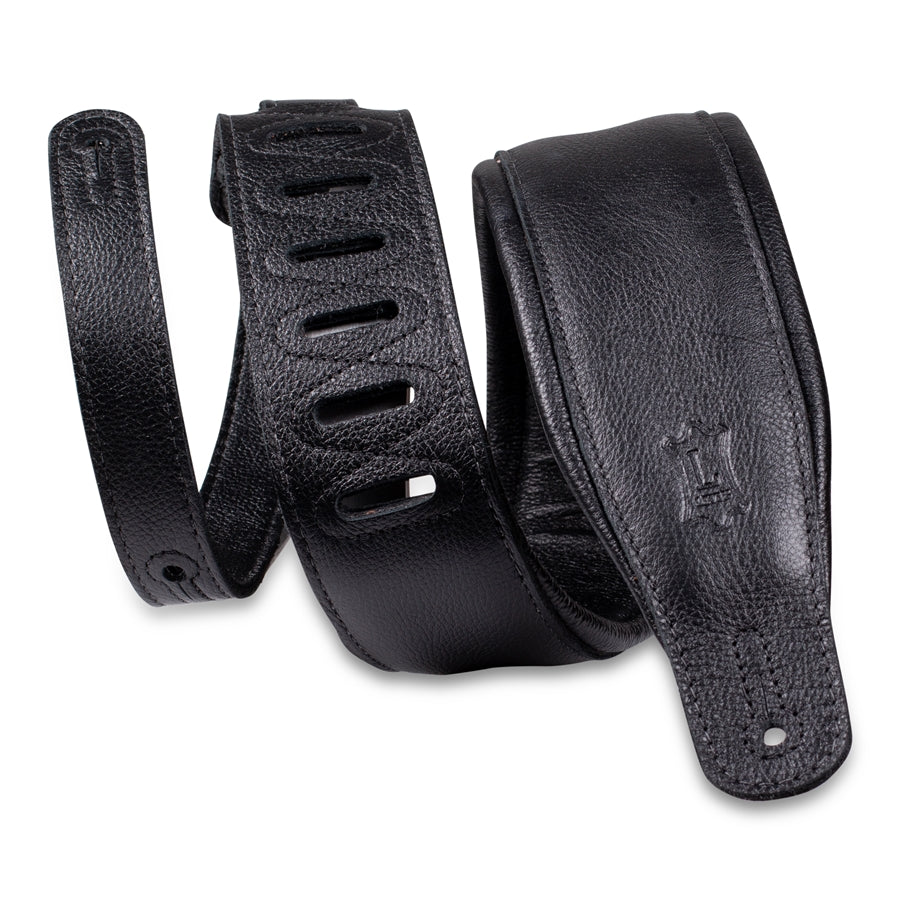 Levy's M26GP-BLK-BLK Tracolla in pelle Black con retro Black 3 1/4"