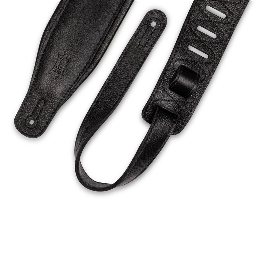 Levy's M26GP-BLK-BLK Tracolla in pelle Black con retro Black 3 1/4"