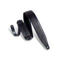 Levy's M317FG-BLK Tracolla in pelle con rilievo fiorentino Black 2 1/2"