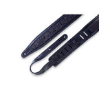 Levy's M317FG-BLK Tracolla in pelle con rilievo fiorentino Black 2 1/2"