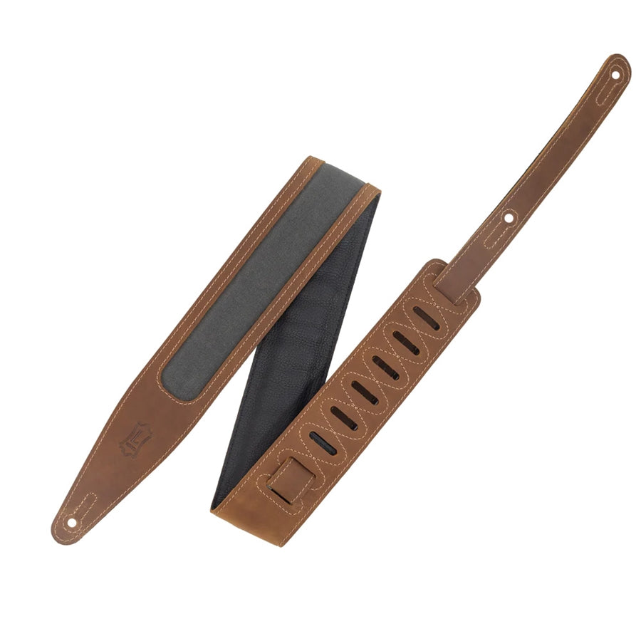 Levy's M317TRI-BRN-GRY Tracolla in pelle Crazy Horse Brown Grey 2 1/2"