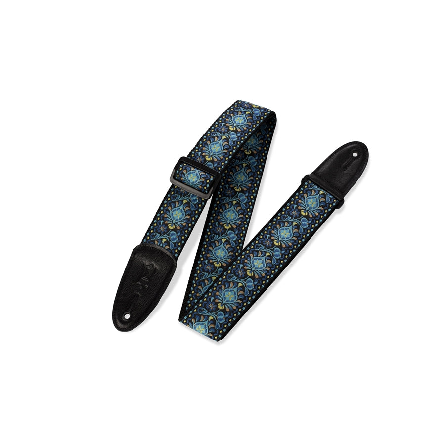 Levy's M8HT-04 Tracolla in tessuto Floral Blue and Yellow 2"