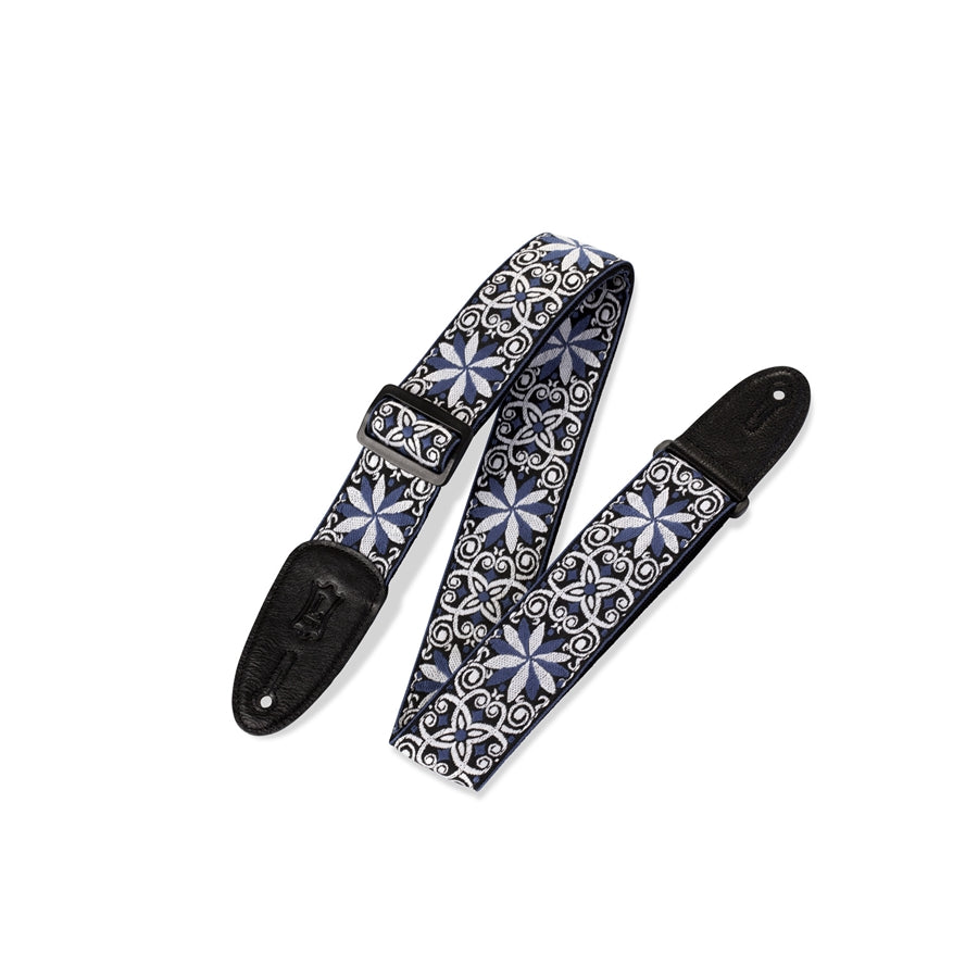 Levy's M8HT-10 Tracolla in tessuto Floral Blue and White 2"