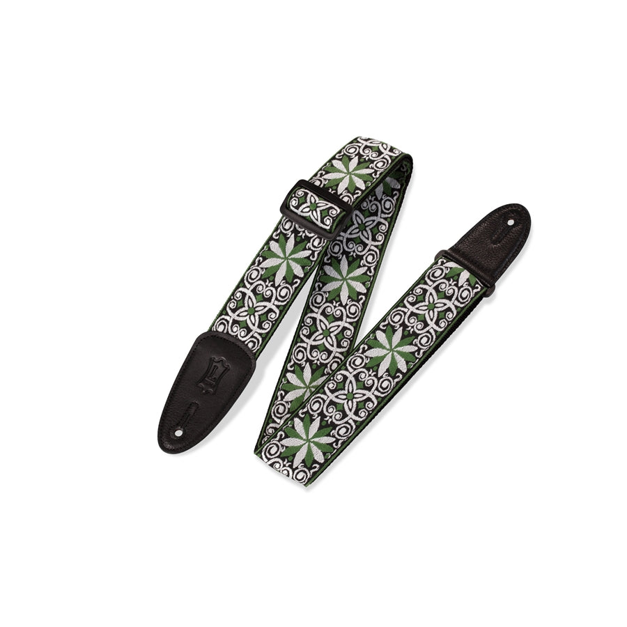Levy's M8HT-11 Tracolla in tessuto Floral Green and White 2"