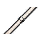 Levy's MC2CG-BLK-CRM Tracolla in cotone Black con strip in pelle Cream 2"