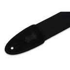 Levy's MC8-BLK Tracolla in cotone con terminali in pelle scamosciata Black 2"