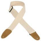 Levy's MC8-NAT Tracolla in cotone Natural con terminali in pelle scamosciata Tan 2"