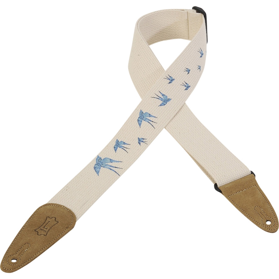 Levy's MC8U-006 Tracolla in cotone decorata Blue Bird 2"