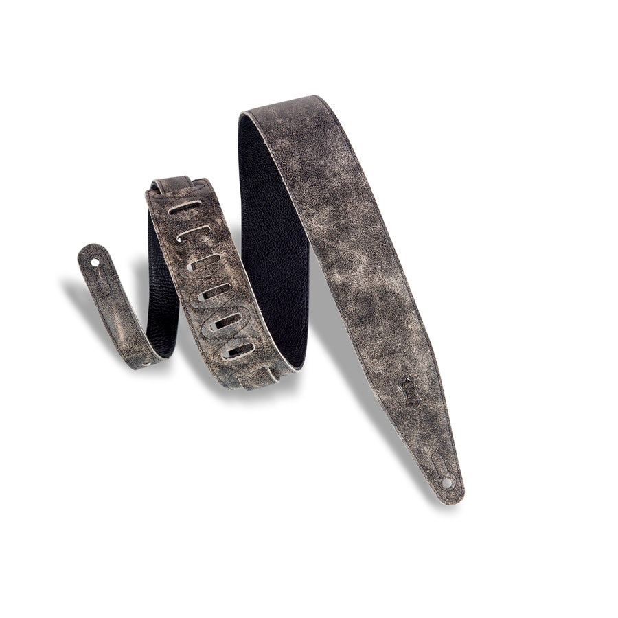 Levy's MG317BOG-BLK Tracolla in pelle Distressed Black 2 1/2"