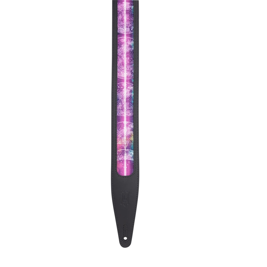 Levy's MG317Z-BLK Tracolla in pelle con stampa Cosmic Window Cut Out Black 2 1/2"