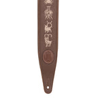 Levy's MG317ZE-BRN Tracolla in pelle ricamata Zodiac Signs Brown 2 1/2"