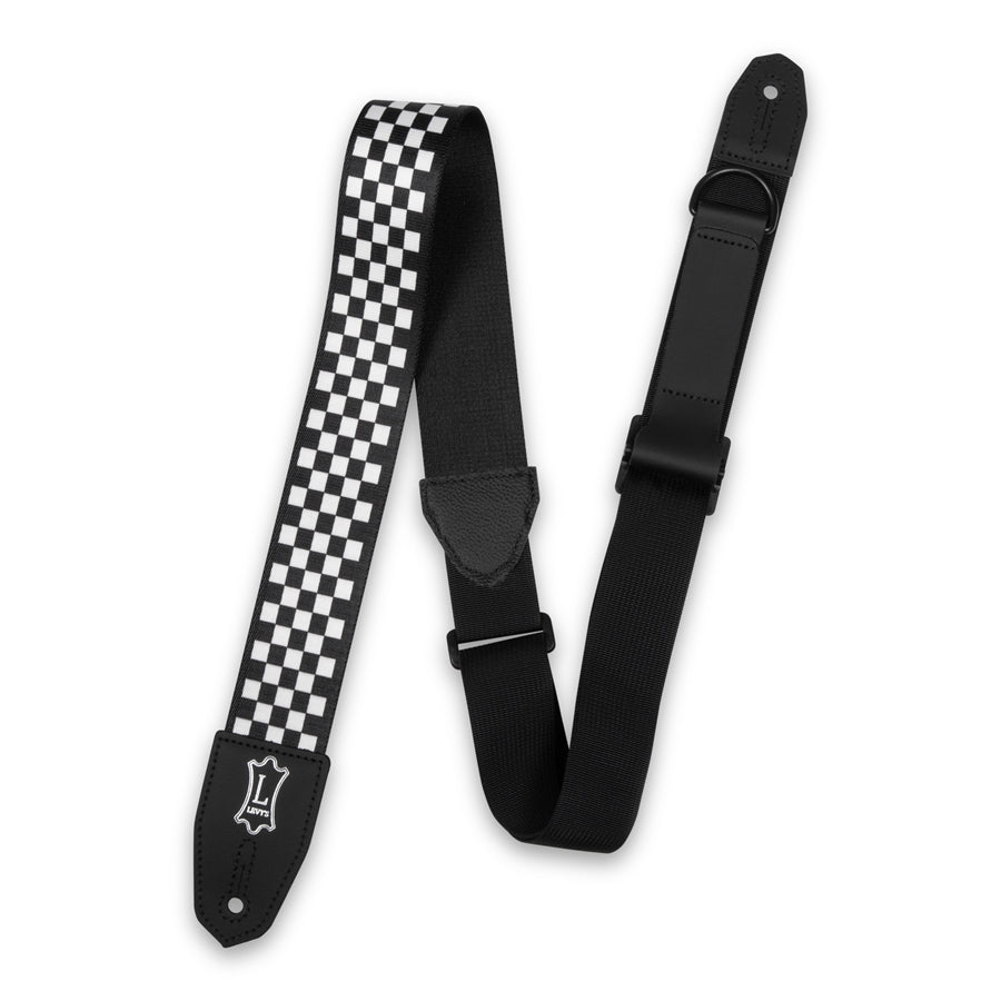 Levy's MPRH-28 Polyester Right Height Checkboard Motif 2" Guitar Strap