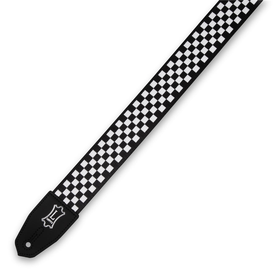 Levy's MPRH-28 Polyester Right Height Checkboard Motif 2" Guitar Strap