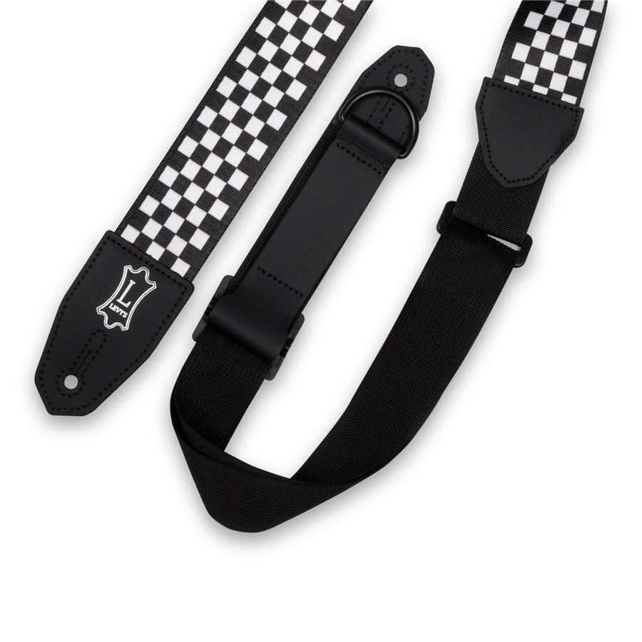 Levy's MPRH-28 Polyester Right Height Checkboard Motif 2" Guitar Strap
