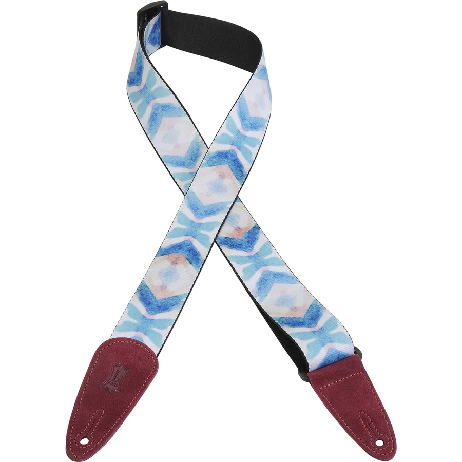 Levy's MPSDS2-007 2" Blue Tribal Polyester Strap with Suede Ends
