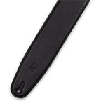 Levy's MRH4GF-BLK Right Height Black & Tan 3 1/2" Leather Guitar Strap
