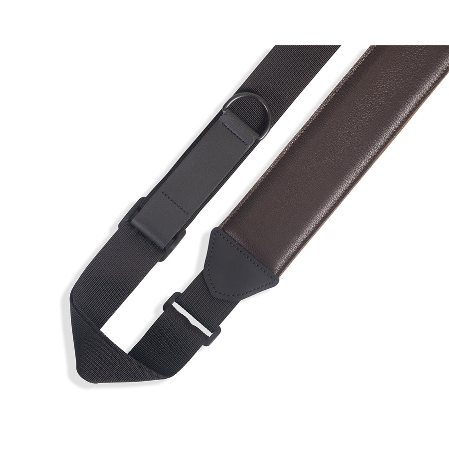 Levy's MRHGS-DBR Tracolla in pelle Right Height Dark Brown 2 1/2"